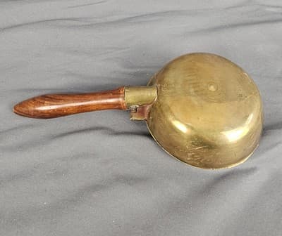 Brass Silent Butler Ash Pan Hinged Lid Crumb Catcher Sand Dollar Embossed India - Thumbnail 3
