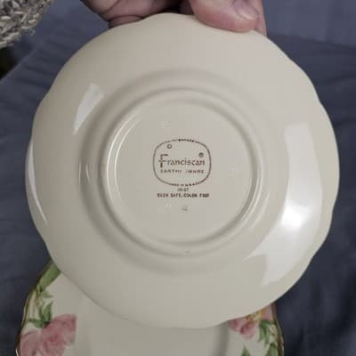 Set of 6 Vintage Franciscan Desert Rose Bread & Butter / Dessert Plates 6.25" - Thumbnail 3