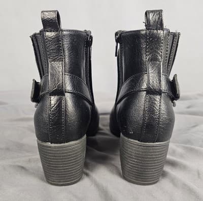 Womens Black Zip up Ankle High Heel boots, US 7W Kohl's RN#73277 - Thumbnail 4
