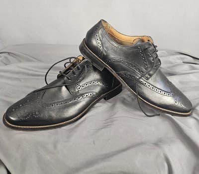 Florsheim 11588-001 Mens 10D Black Leather Lace up Wingtip Oxford - Thumbnail 2