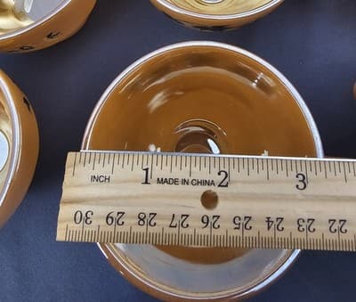 Vintage 1950's Anchor Hocking Peach Luster Ivy Leaves Punch Bowl Set 14 Piece - Thumbnail 8