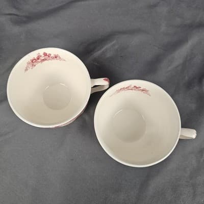 Tea Cup Penshurst Kentin Stratford On Avon 1792 England Pink Transferware Set/2 - Thumbnail 4