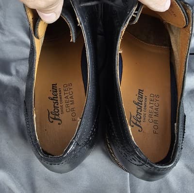 Florsheim 11588-001 Mens 10D Black Leather Lace up Wingtip Oxford - Thumbnail 9