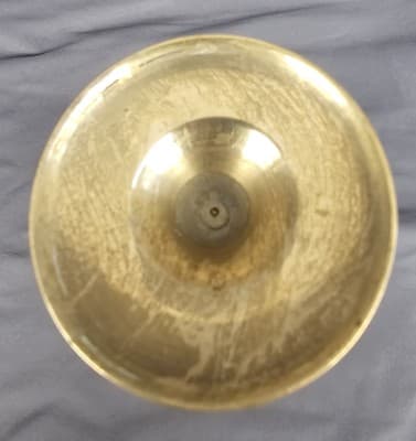 Vintage Brass Vase Etched Ruffle Edge 9" Tall - Thumbnail 4