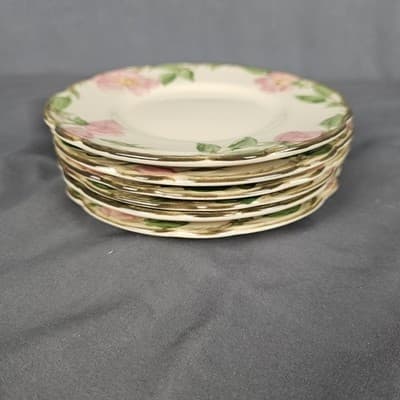 Set of 6 Vintage Franciscan Desert Rose Bread & Butter / Dessert Plates 6.25" - Thumbnail 2