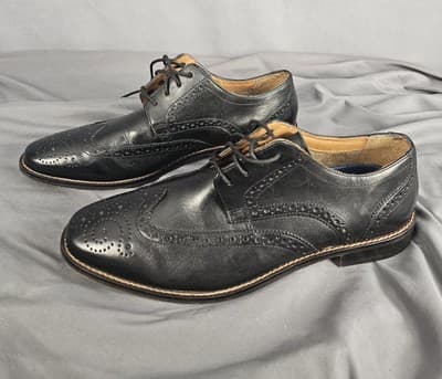 Florsheim 11588-001 Mens 10D Black Leather Lace up Wingtip Oxford - Thumbnail 4