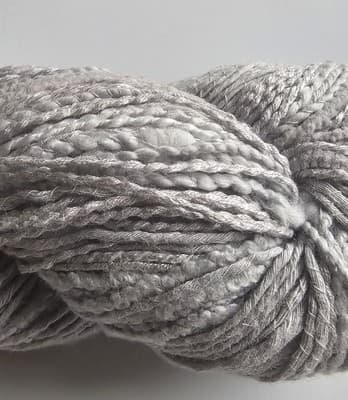 Feza Alp Natural Handspun Yarn Gray Linen Silk Cotton Biscose 230yd 3.55oz - Thumbnail 3