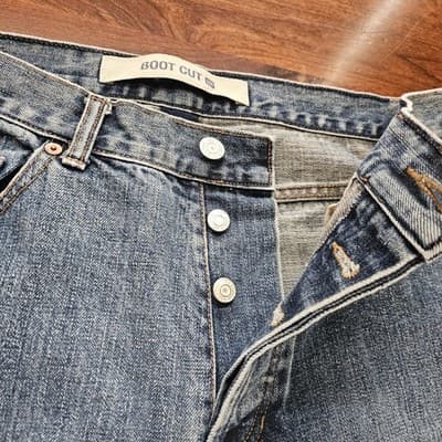 VTG 90s Y2K GAP Jeans Womens 10 A Blue Bootcut Button Fly Denim Faded Light Wash - Thumbnail 5