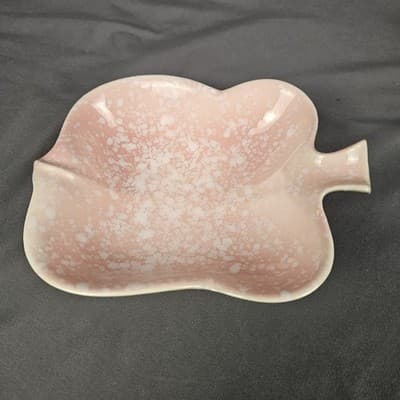 Vintage Royal Copley Four Leaf Clover Candy Dish Pink Green USA Pottery - Thumbnail 5