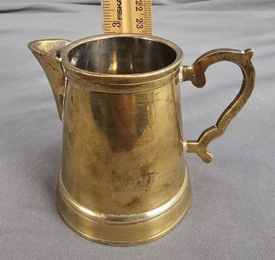 Brass Creamer Small Pitcher Vintage 3" Tall - Thumbnail 6