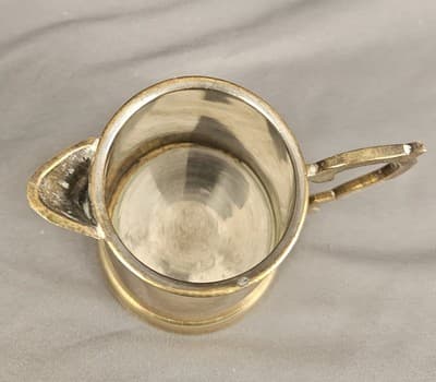 Brass Creamer Small Pitcher Vintage 3" Tall - Thumbnail 2