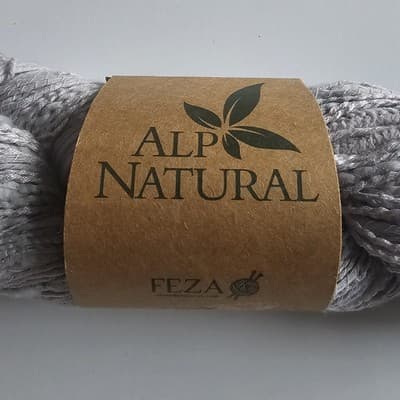 Feza Alp Natural Handspun Yarn Gray Linen Silk Cotton Biscose 230yd 3.55oz - Thumbnail 2