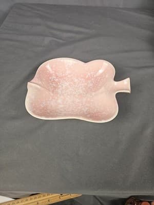 Vintage Royal Copley Four Leaf Clover Candy Dish Pink Green USA Pottery - Thumbnail 4