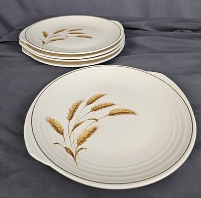 Edwin M Knowles China Dinner Plate 9.25" Vintage Golden Wheat - Thumbnail 7