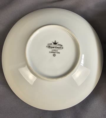 Vintage Royal Court Carnation Fine China JAPAN Set of 4 Soup Salad Bowl 6.5" - Thumbnail 5