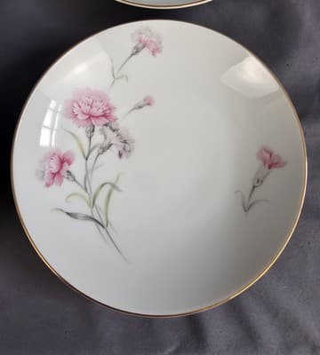 Vintage Royal Court Carnation Fine China JAPAN Set of 4 Soup Salad Bowl 6.5" - Thumbnail 4