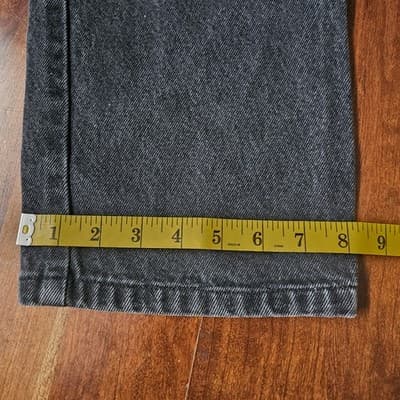 Levis 505 Jeans Mens 36w Black Denim Cotton Mid Rise Regular Fit Straight 36x26 - Thumbnail 13
