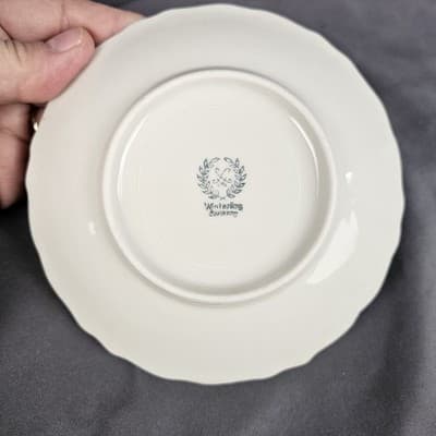 Blue Rose Gold Teacup & Saucer Winterling Germany Dresdin Style Gold Scroll Work - Thumbnail 7