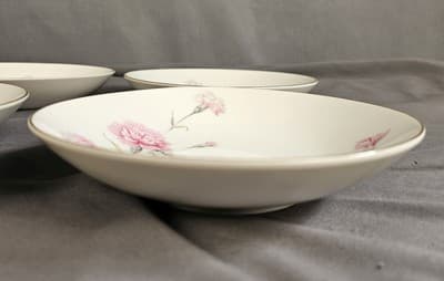Vintage Royal Court Carnation Fine China JAPAN Set of 4 Soup Salad Bowl 6.5" - Thumbnail 3