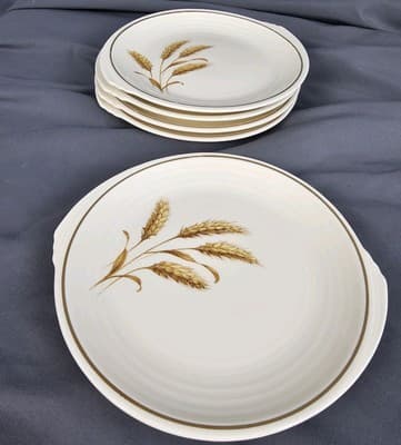 Edwin M Knowles China Salad Plate 6.50" Vintage Golden Wheat - Thumbnail 5