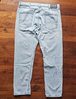 Signature Levi Strauss Regular Fit Tapered Jeans S47 Lt Blue Denim Button 38/32 - Thumbnail 2