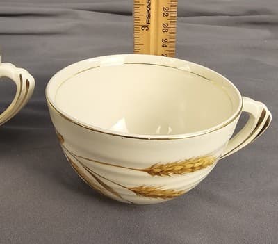 Edwin M Knowles China 2 Tea / Coffee Cup Vintage Golden Wheat No Saucers - Thumbnail 5