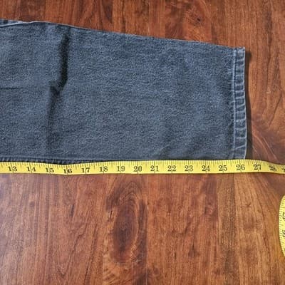 Levis 505 Jeans Mens 36w Black Denim Cotton Mid Rise Regular Fit Straight 36x26 - Thumbnail 12