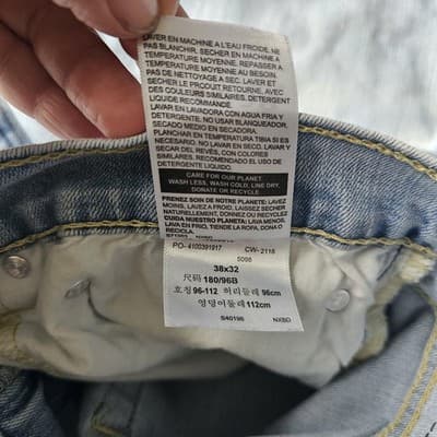 Signature Levi Strauss Regular Fit Tapered Jeans S47 Lt Blue Denim Button 38/32 - Thumbnail 12