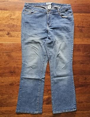 L.A Blues Womens Jeans Rodeo Boot Cut Stretch Blue Wash Denim High Rise Avg 2 - Thumbnail 2