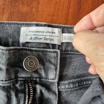 Stockholm Atelier & Other Stories Womens Black Jeans 26w 32Inseam Straight Leg - Thumbnail 5