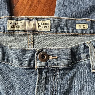 Mens Ariat Legacy M4 Relaxed Boot Cut 40/32 Jeans Pants Medium Light Wash - Thumbnail 7