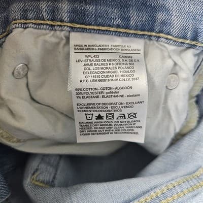 Signature Levi Strauss Regular Fit Tapered Jeans S47 Lt Blue Denim Button 38/32 - Thumbnail 11