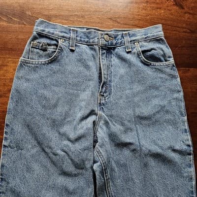 Faded Glory Womens Relaxed Fit Jeans Size 14 Light Wash Inseam 28" - Thumbnail 3