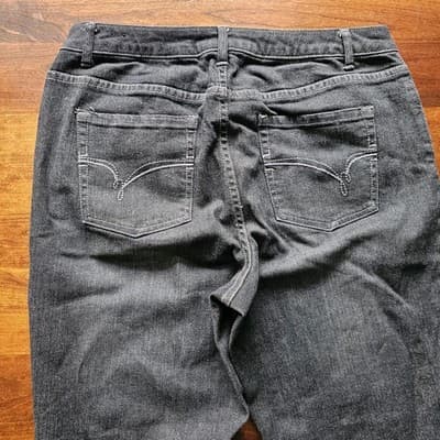 L.A Blues Womens Jeans Rodeo Boot Cut Stretch Black Wash Denim High Rise Avg 2 - Thumbnail 5