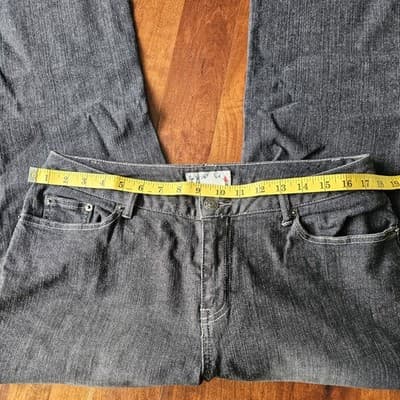 L.A Blues Womens Jeans Rodeo Boot Cut Stretch Black Wash Denim High Rise Avg 2 - Thumbnail 10