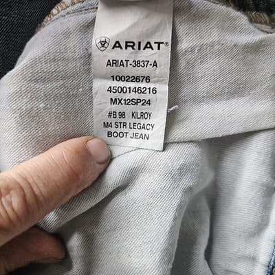 Mens Ariat Legacy M4 Relaxed Boot Cut 40/32 Jeans Pants Medium Light Wash - Thumbnail 14
