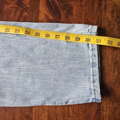 Signature Levi Strauss Regular Fit Tapered Jeans S47 Lt Blue Denim Button 38/32 - Thumbnail 8