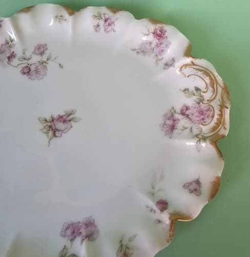 Haviland & Co Platter France Pink Roses 11" x 9" Excellent Condition - Thumbnail 4