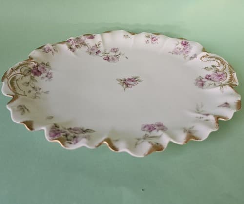 Haviland & Co Platter France Pink Roses 11" x 9" Excellent Condition - Thumbnail 3