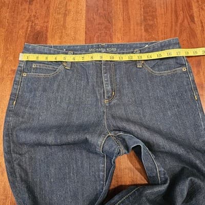 Michael Kors Women's Blue Jeans Size 10 Wide Leg RN 111818 Stretch - Thumbnail 10
