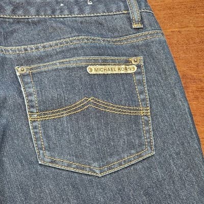 Michael Kors Women's Blue Jeans Size 10 Wide Leg RN 111818 Stretch - Thumbnail 5