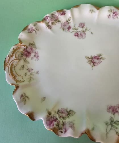 Haviland & Co Platter France Pink Roses 11" x 9" Excellent Condition - Thumbnail 5