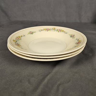 Homer Laughlin Eggshell Georgian Soup Bowls Set of 3 Vintage USA C44N5 8.25" - Thumbnail 2