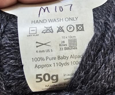 Yarn Baby Alpaca King Cole110yd, 50g Col 503 Charcoal - Thumbnail 3