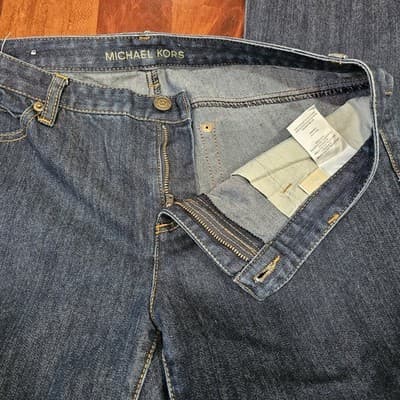 Michael Kors Women's Blue Jeans Size 10 Wide Leg RN 111818 Stretch - Thumbnail 12
