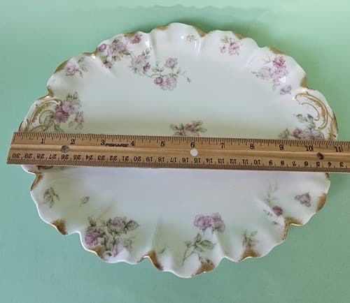 Haviland & Co Platter France Pink Roses 11" x 9" Excellent Condition - Thumbnail 8