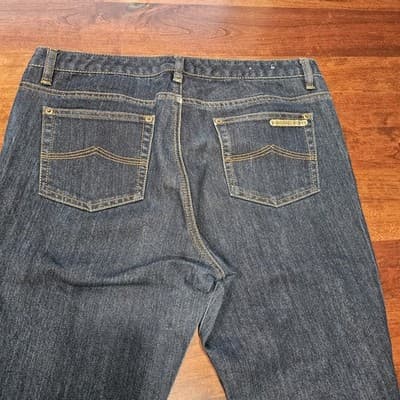Michael Kors Women's Blue Jeans Size 10 Wide Leg RN 111818 Stretch - Thumbnail 4