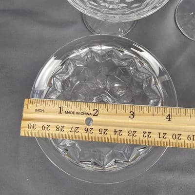 Fostoria American Clear Cube 3” Tall Sherbets Wide Diameter 4.25" Lot of 4 - Thumbnail 7