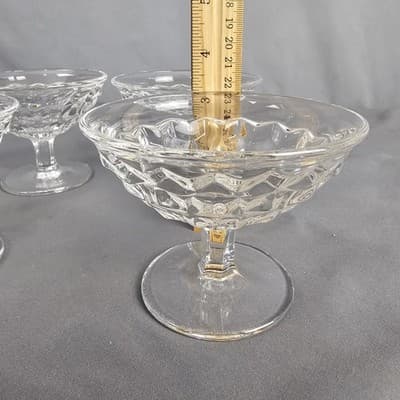 Fostoria American Clear Cube 3” Tall Sherbets Wide Diameter 4.25" Lot of 4 - Thumbnail 6