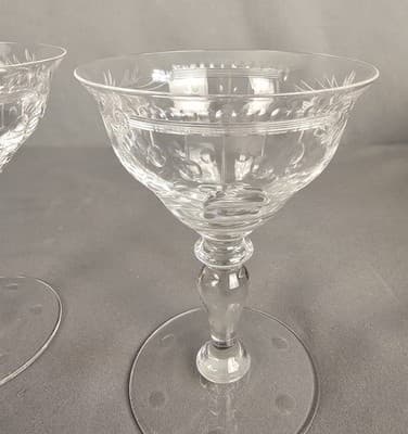 Hawk's Beverly Stemware Champaige Tall Sherbert Blown Glass USA Set of 2 - Thumbnail 3